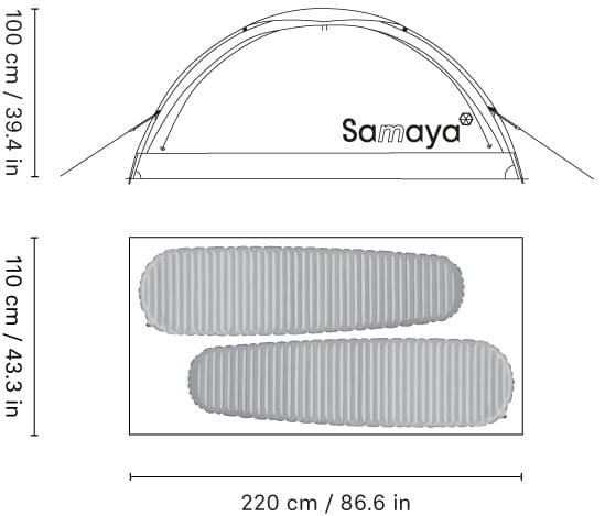 Samaya Equipment Samaya 2.0 Dome tent blue 1-2 Persons - Transa.ch
