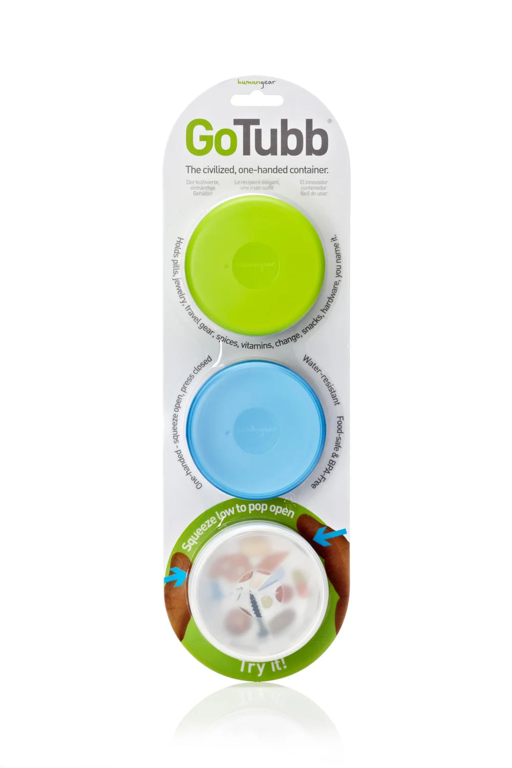 Humangear GoTubb 3-Pack Medium Proviantdose clear/green/blue 86 ml ...