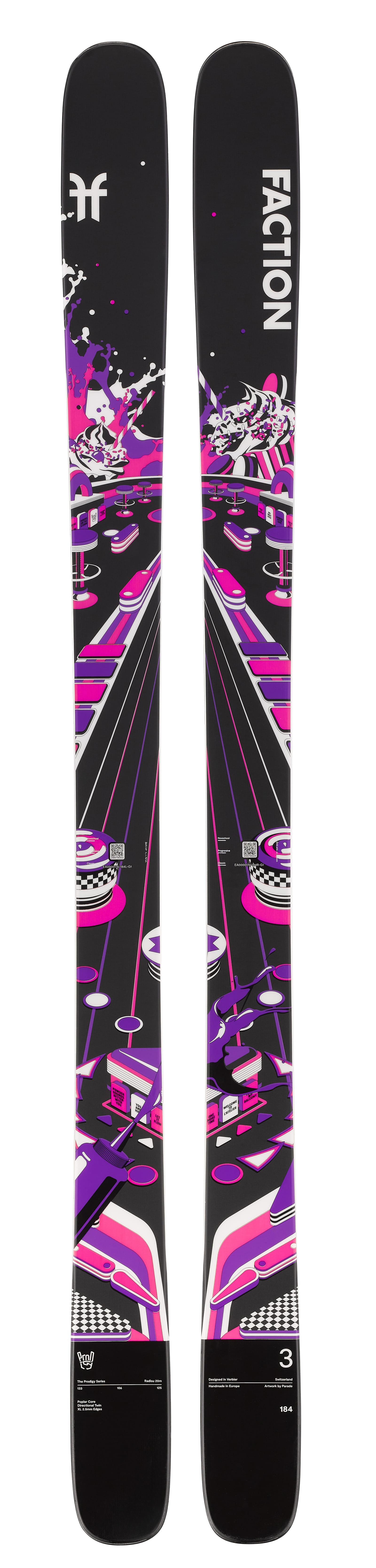 【FACTION】Prodigy 3.0 183cm + Attack 13 Faction Skis Prodigy 3 Freeride skis purple 190 cm - Transa.ch